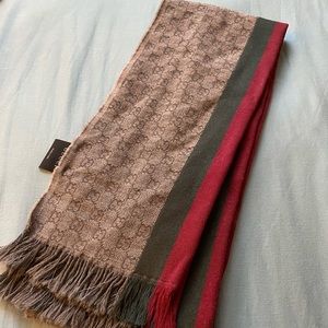 Authentic Gucci Mens Muffler Wool Scarf